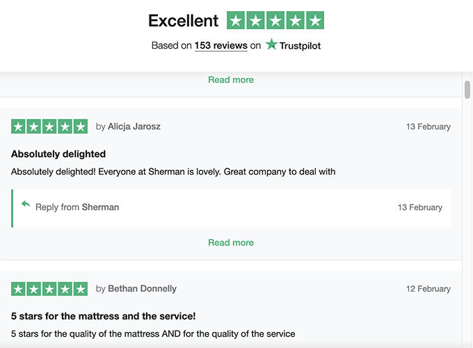 trustpilot reviews for an eCommerce site